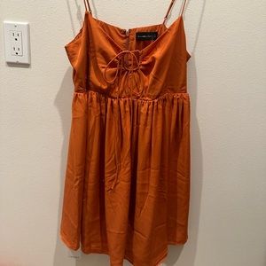 Abercrombie Orange Silky Mini Dress- Size L- NWT